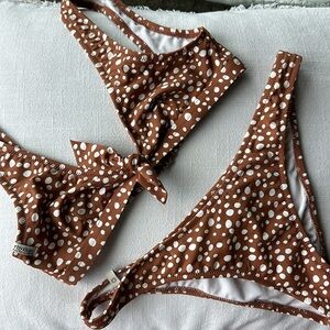 Rhythm Camel + White Two Piece Bikini